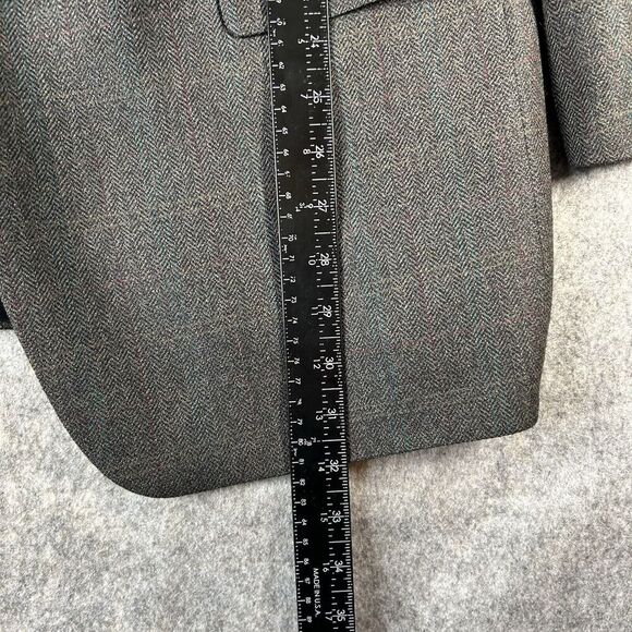 Vintage Ralph Lauren Blazer 100% Lambswool Mens Size 42R Gray Plaid Sports Coat - Picture 3 of 11